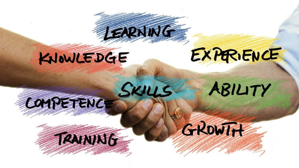Imagem escrita as soft e hard skills para ajudar a entender o que são competências.